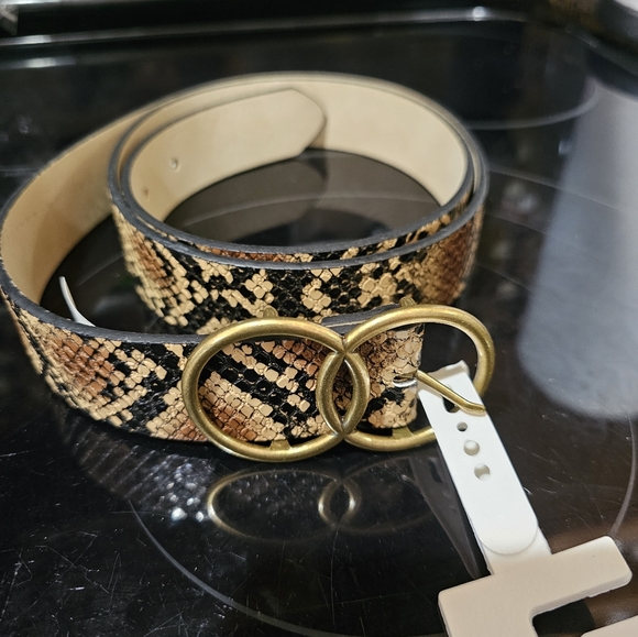 Jessica Simpson Faux Snakeskin Belt Size L NWT - Picture 4 of 5